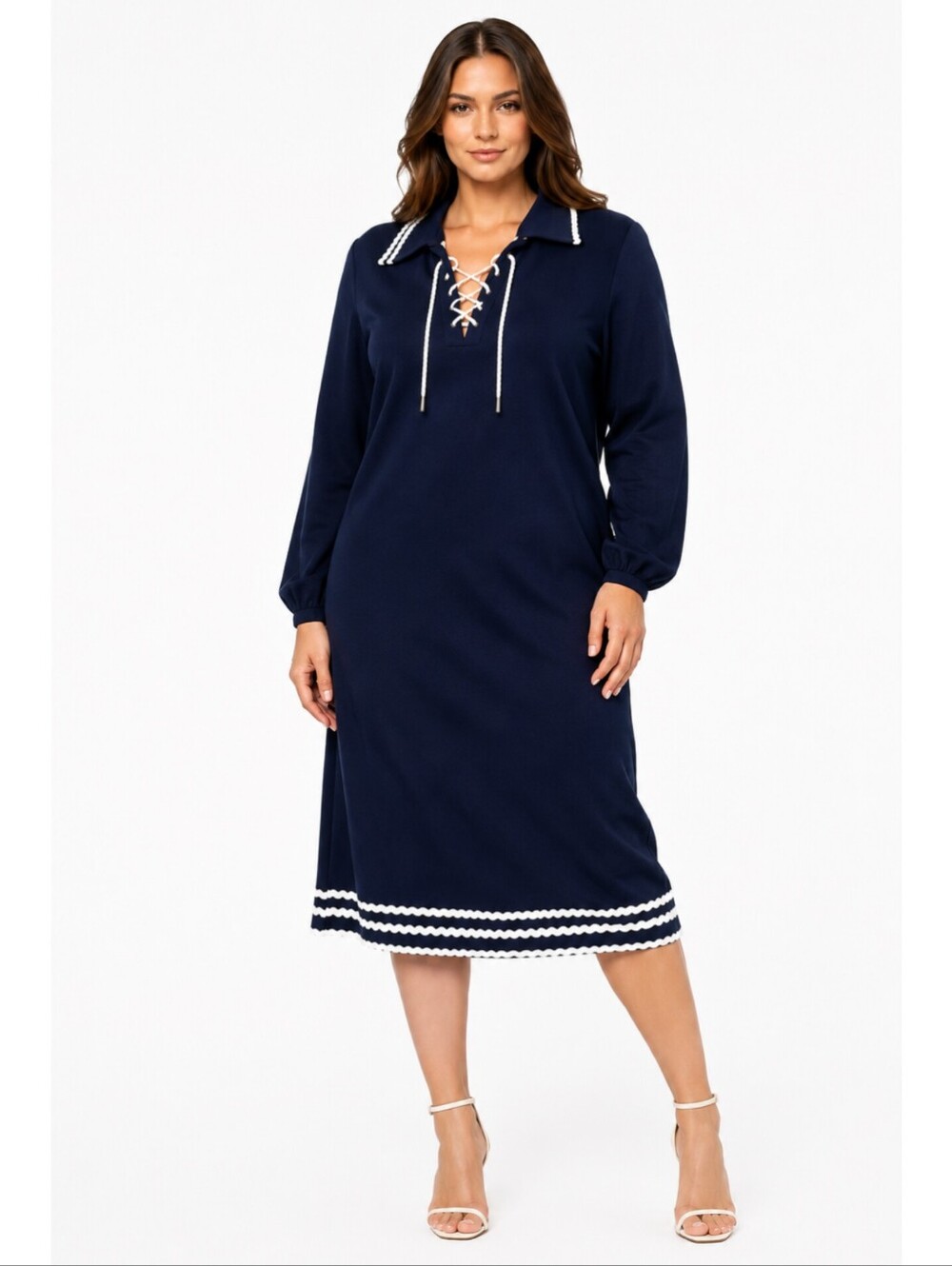 Ralph Lauren Blue & White Sweater Dress